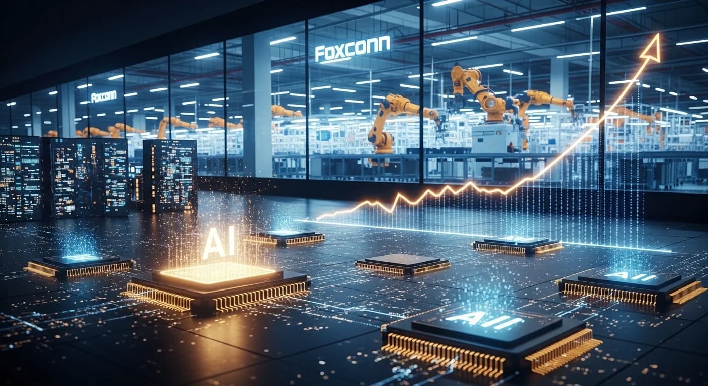 فوكسكون تحقق إيرادات قياسية تقارب 42 مليار دولار خلال أول شهرين من 2026 بدعم الطلب على خوادم الذكاء الاصطناعي.