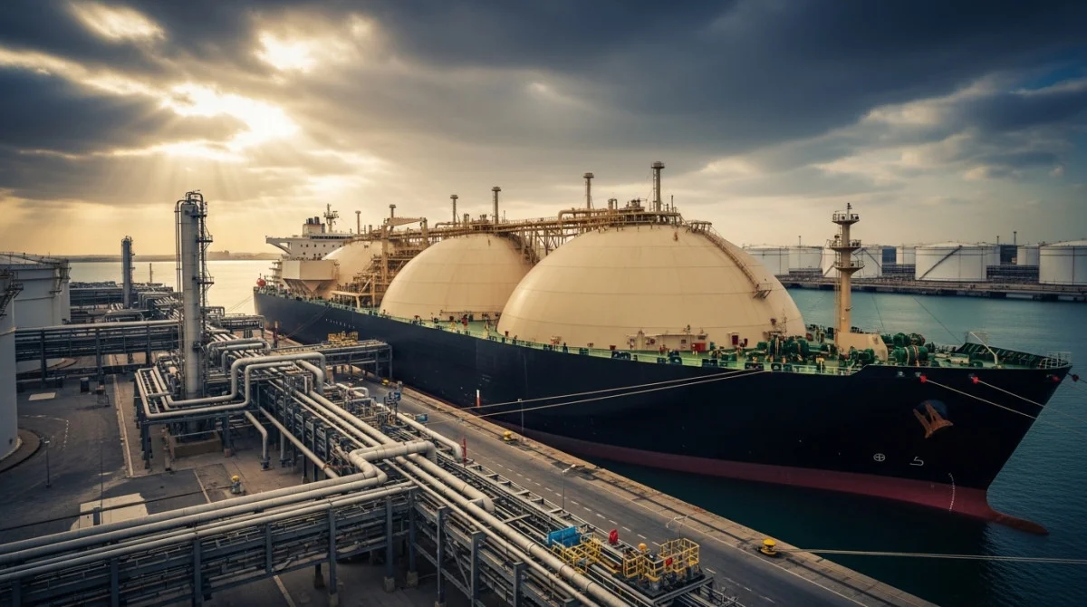 ناقلة غاز طبيعي مسال في ميناء مصري تعكس ارتفاع واردات الغاز وتأثير أزمة الطاقة العالمية