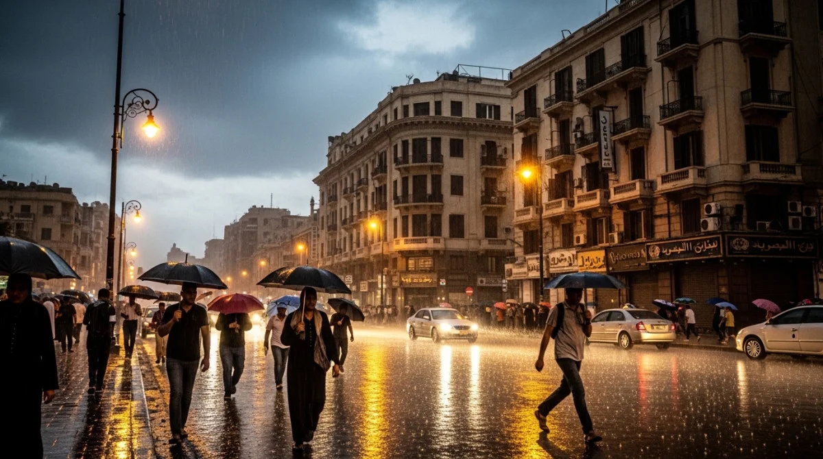 أمطار خفيفة في شوارع مصر مع طقس غائم حسب توقعات الأرصاد الجوية