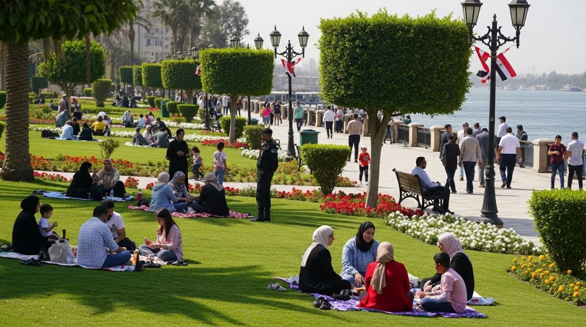 احتفالات شم النسيم في مصر مع تواجد الخدمات الحكومية وتأمين المواطنين وانتظام الأوضاع بالمحافظات