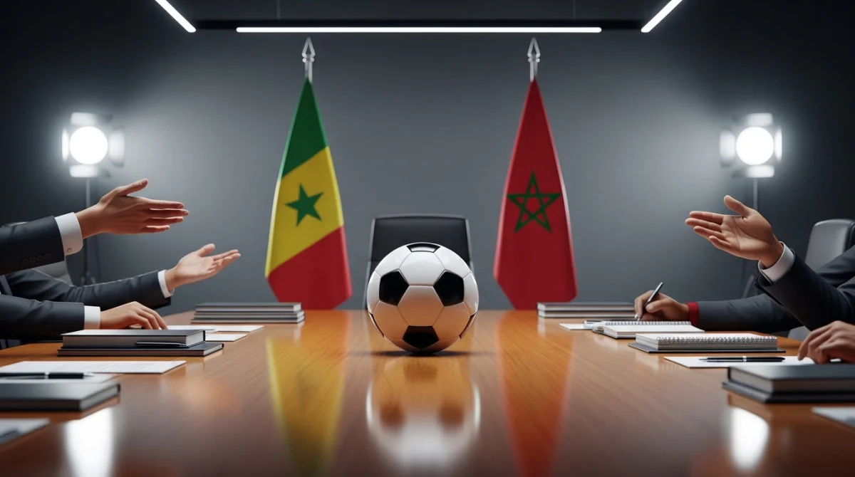 اجتماع رسمي يتعلق بكرة القدم الإفريقية مع رمزية لمنتخبي السنغال والمغرب بعد نهائي أمم إفريقيا