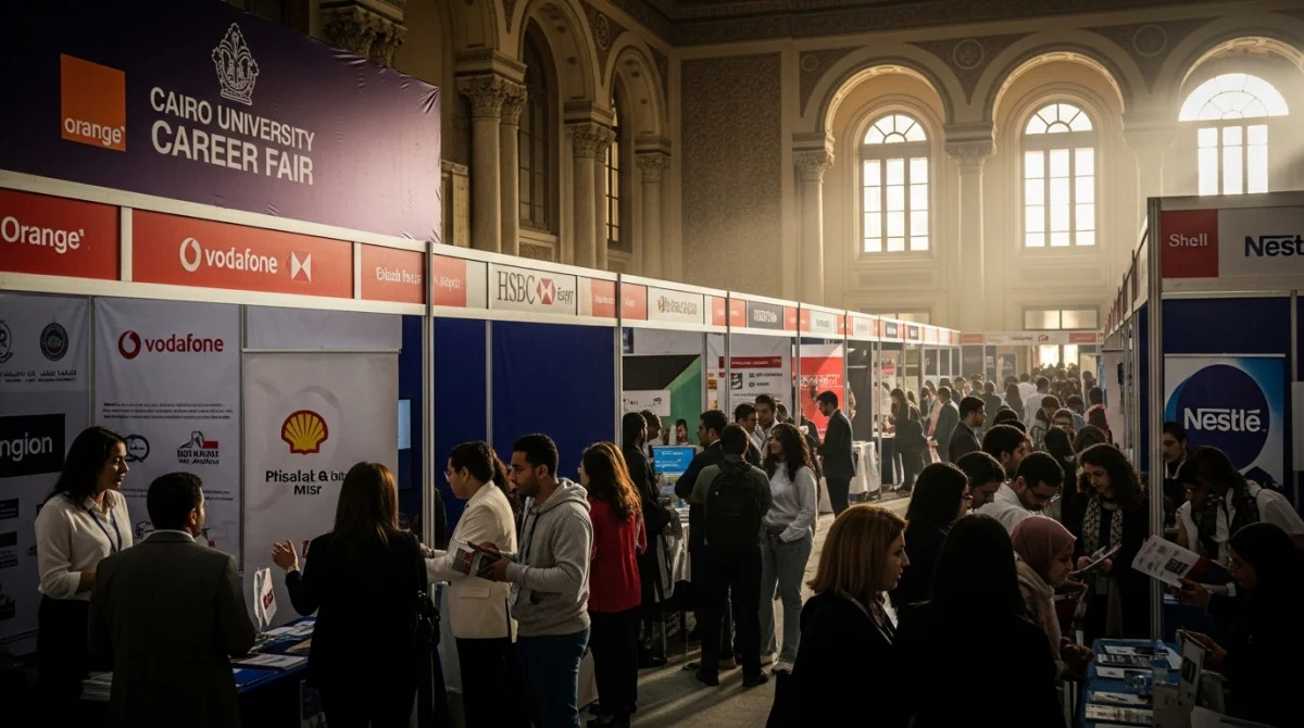 ملتقى توظيف في جامعة القاهرة يضم شركات متعددة ويوفر فرص عمل للطلاب والخريجين