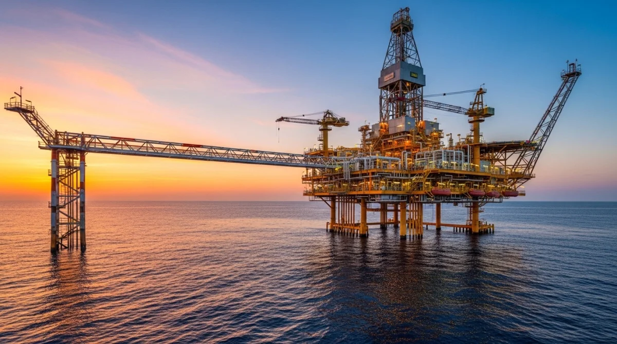 منصة حفر بحرية لاستخراج الغاز في البحر المتوسط قبالة سواحل مصر