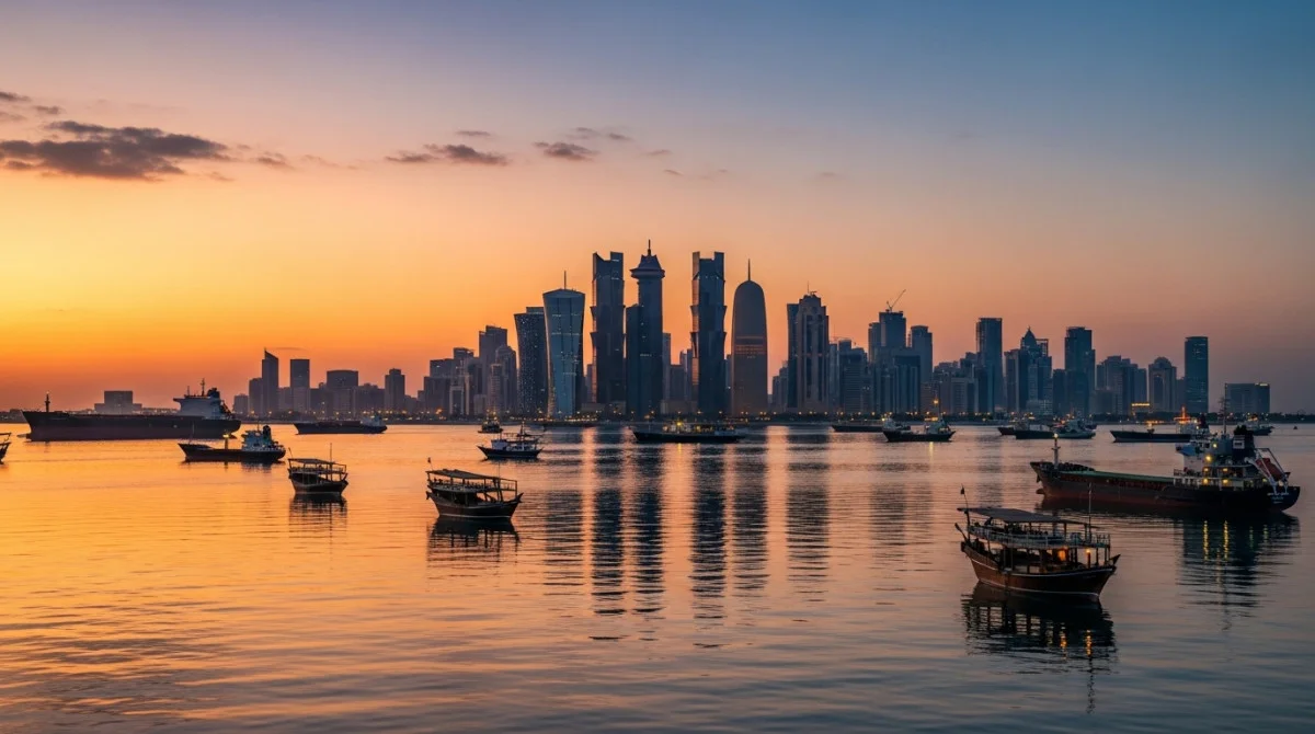 سفن شحن وملاحة بحرية في مياه قطر مع عودة الأنشطة البحرية بشكل كامل بعد فترة التوترات الإقليمية