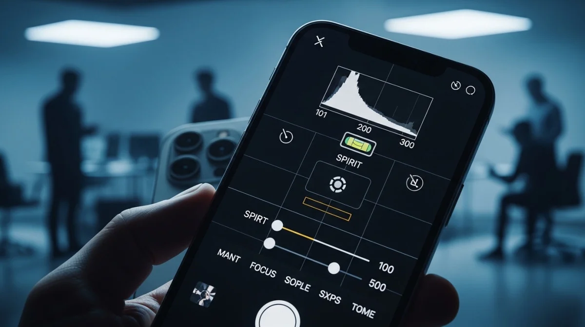 هاتف آيفون مع واجهة تصوير متقدمة يعكس تطور تقنيات الكاميرا وسط صراع بين شركات التكنولوجيا