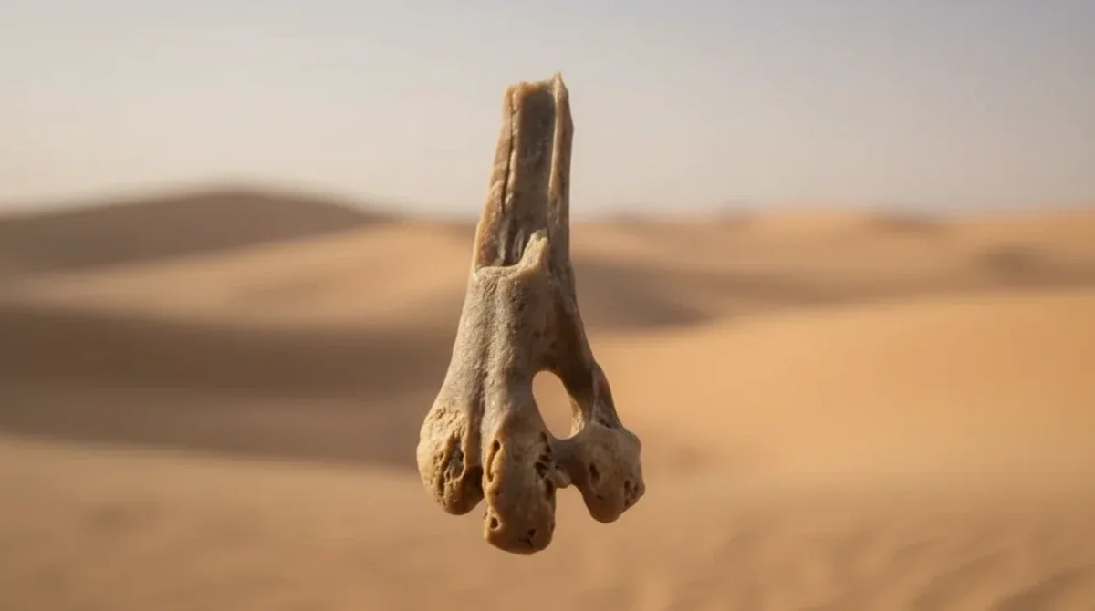 حفريات عظمة طائر قديم تم اكتشافها في الصحراء المصرية تعود إلى ملايين السنين