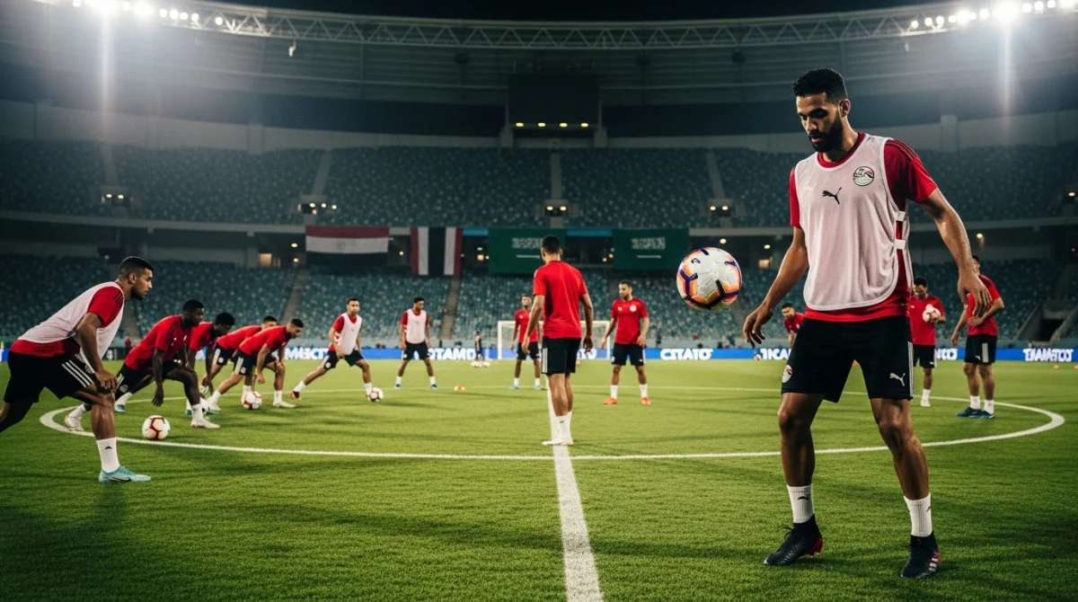 تدريبات منتخب مصر استعدادًا لمواجهة السعودية الودية