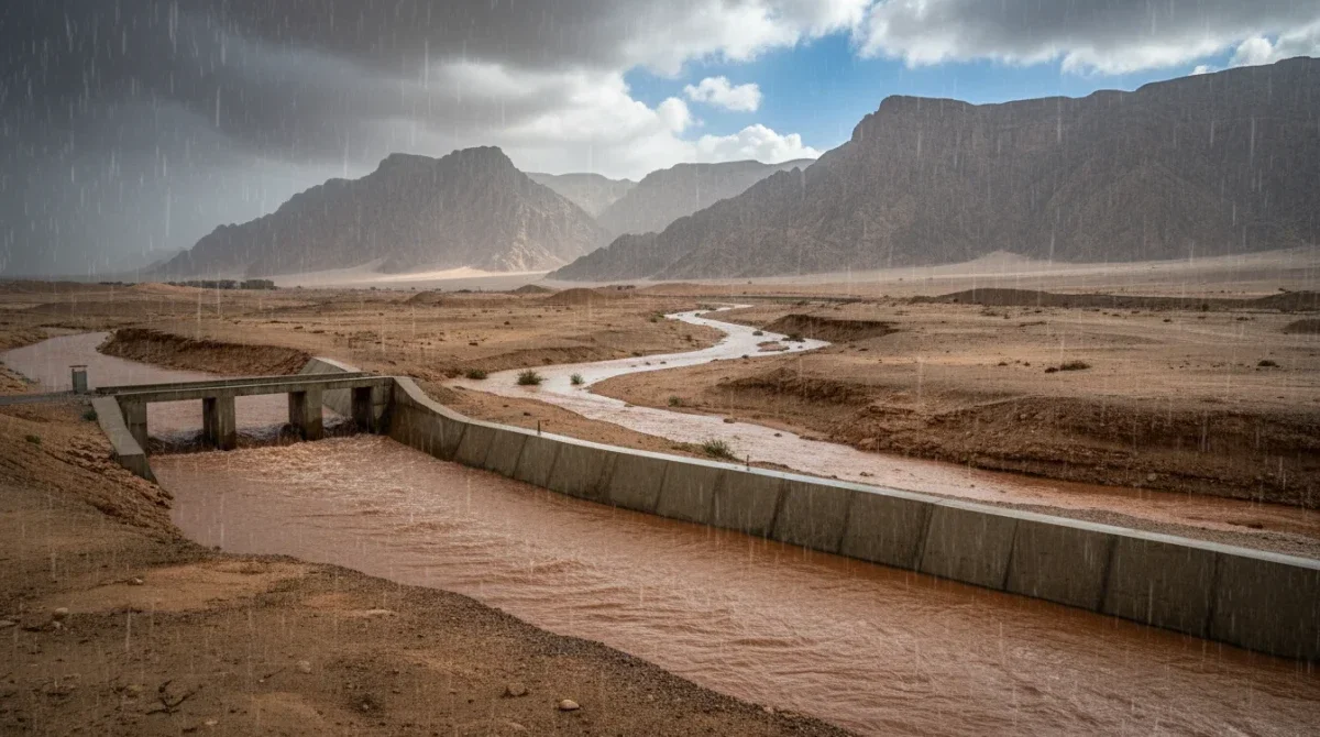 سيول في جنوب سيناء تمر عبر مخرات وسدود الحماية دون أضرار