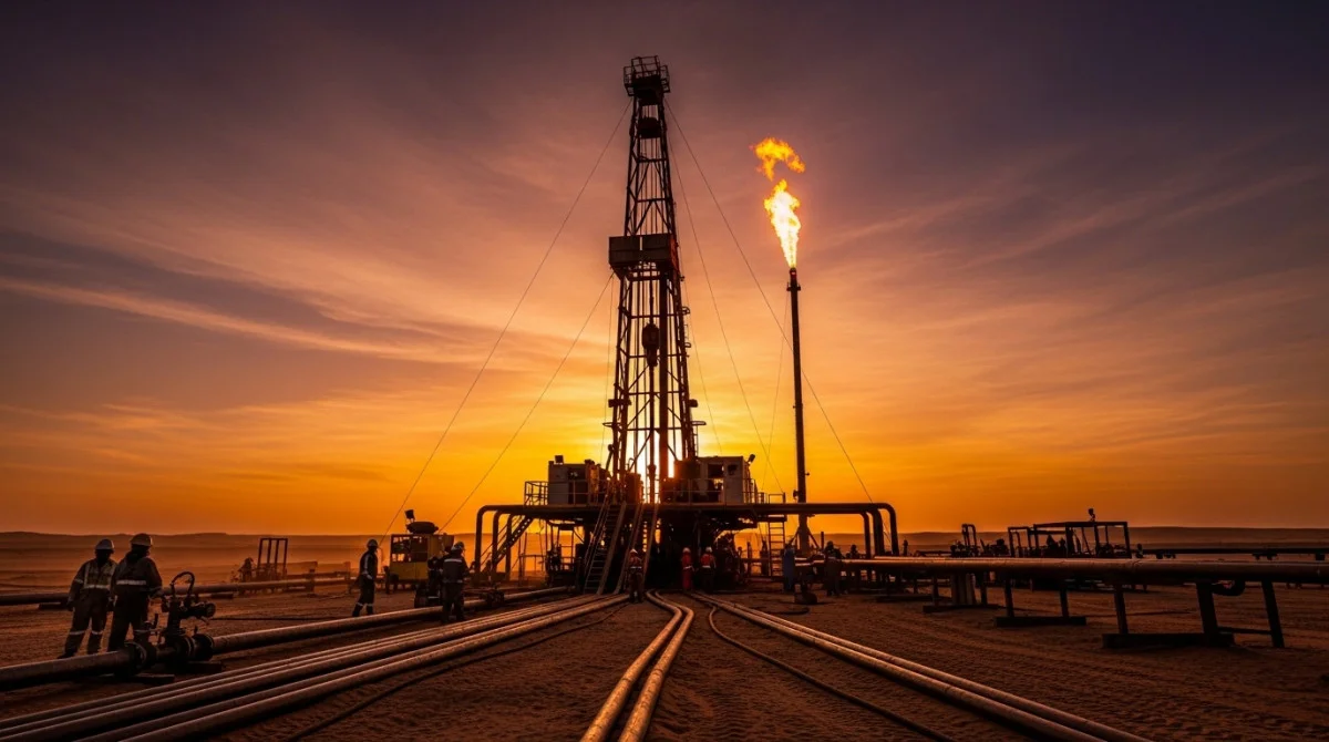 منصة حفر غاز في الصحراء الغربية بمصر ضمن عمليات شركة أباتشي